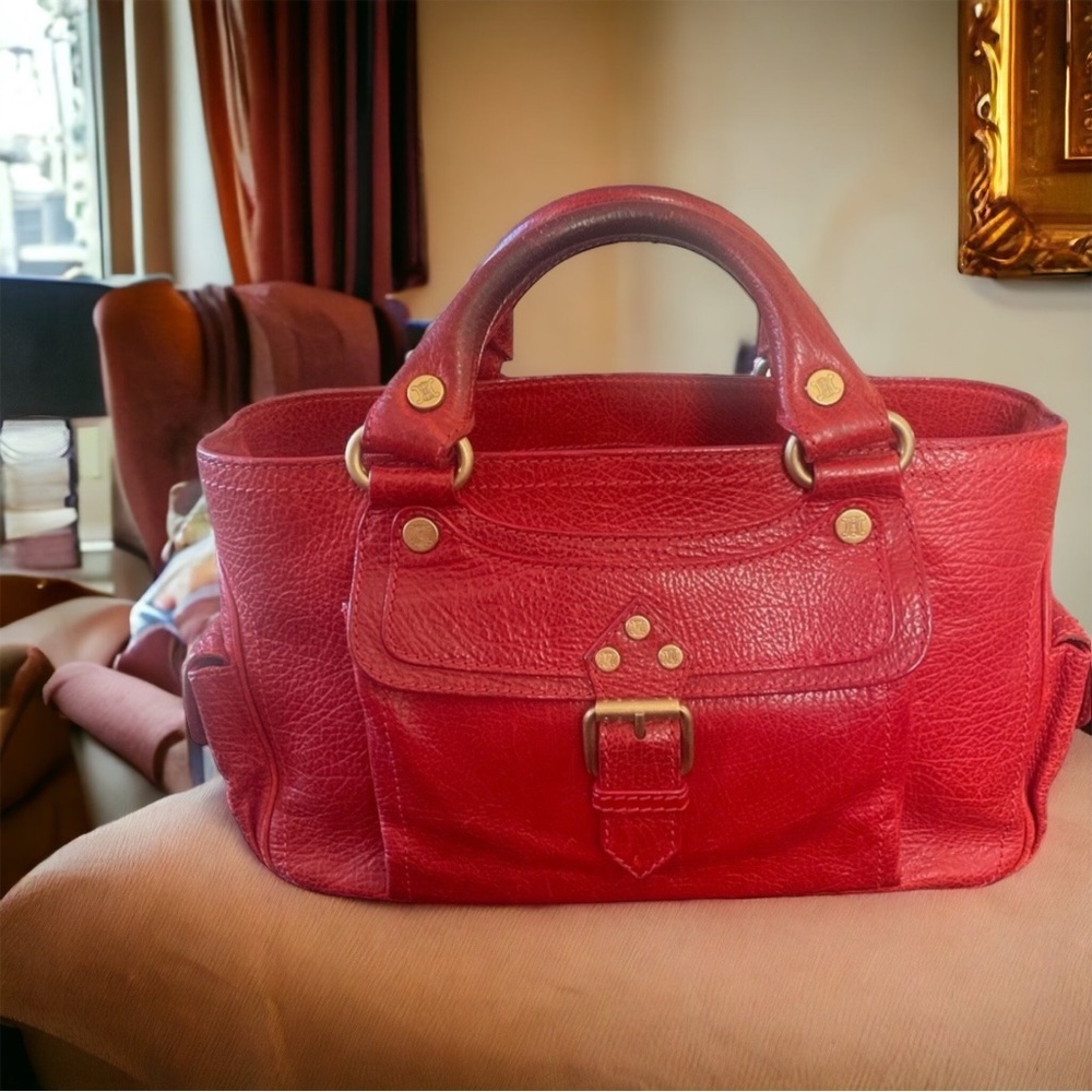 Celine Boogie red leather bag